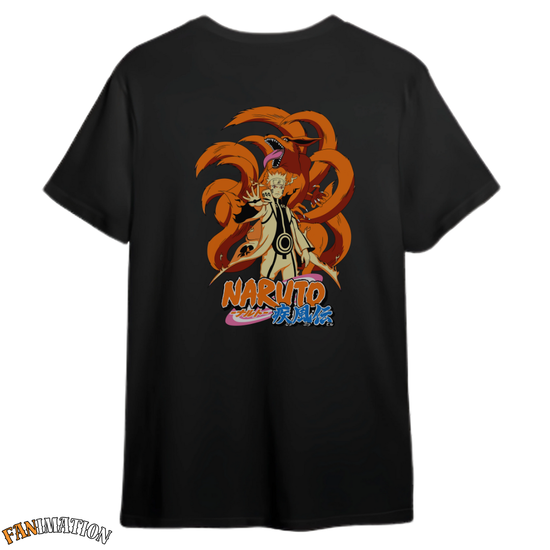 Naruto - Camiseta Premium Naruto e kyuubi