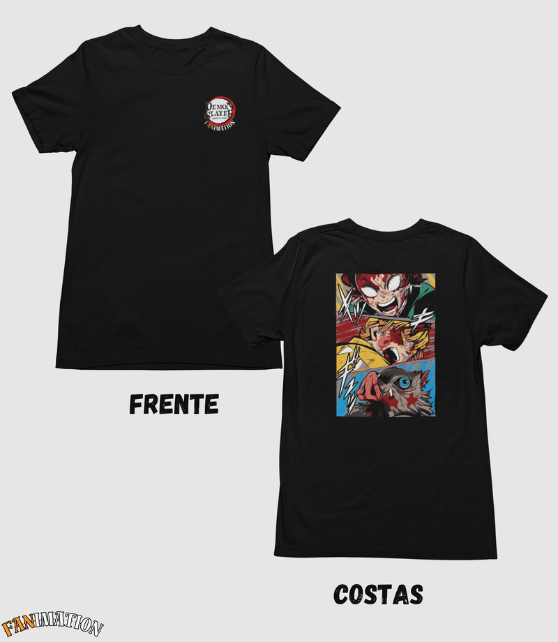 Demon Slayer - Camiseta Premium Trio Tanjiro Zenitsu Inosuke