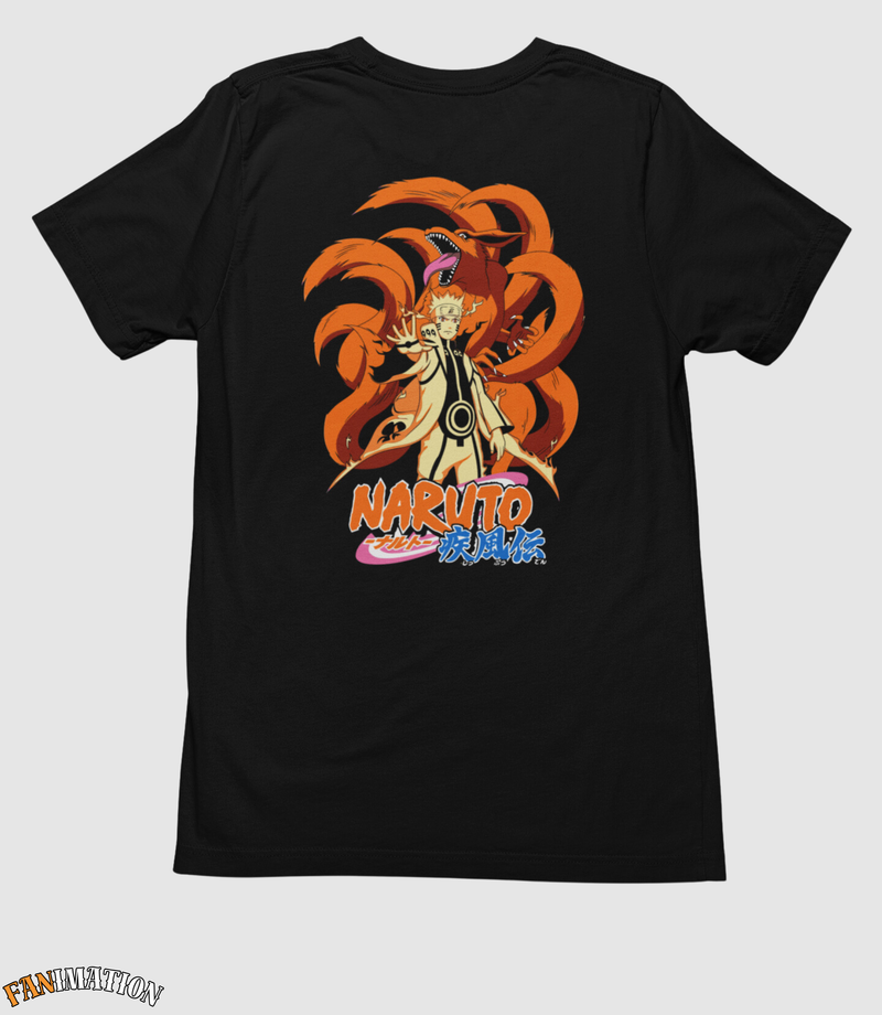 Naruto - Camiseta Premium Naruto e kyuubi