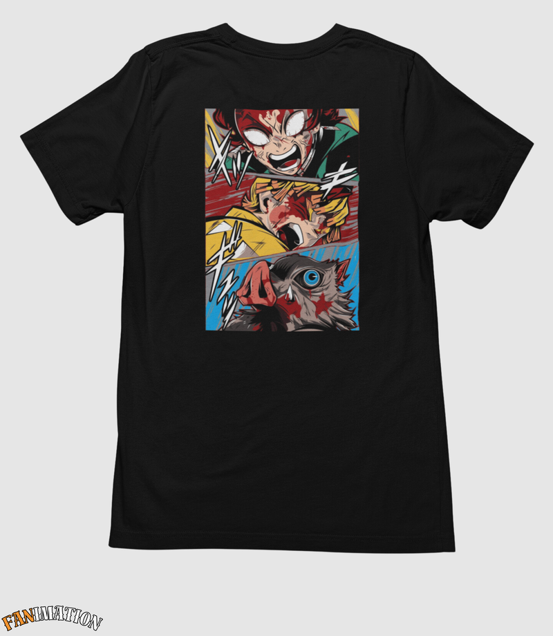 Demon Slayer - Camiseta Premium Trio Tanjiro Zenitsu Inosuke