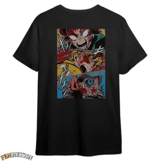 Demon Slayer - Camiseta Premium Trio Tanjiro Zenitsu Inosuke