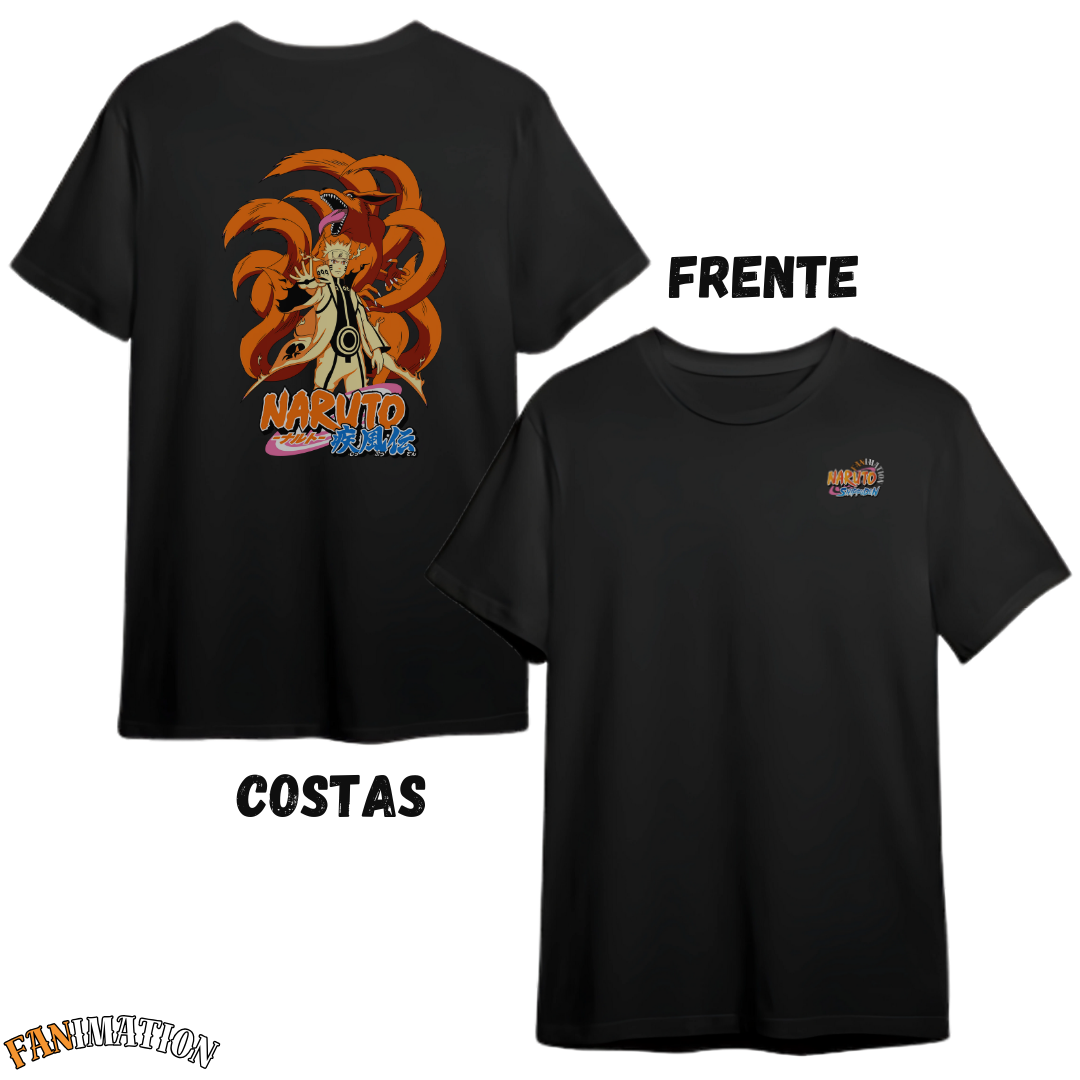 Naruto - Camiseta Premium Naruto e kyuubi